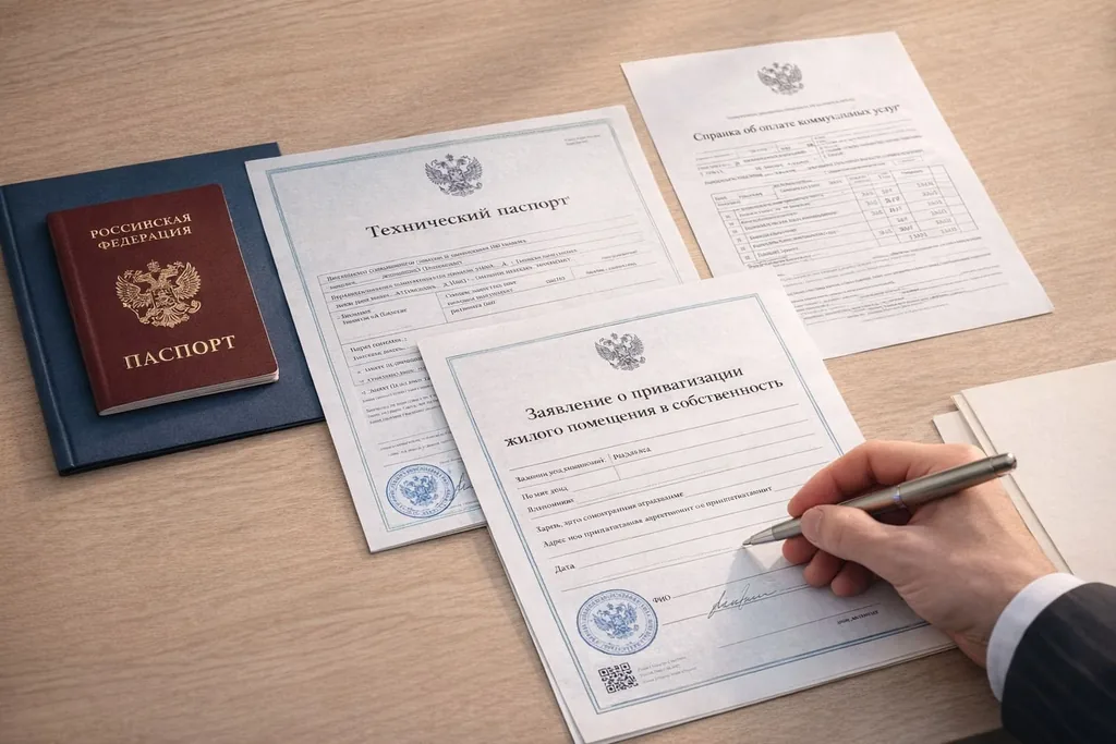 Заявление о приватизации жилого помещения, техпаспорт и паспорт